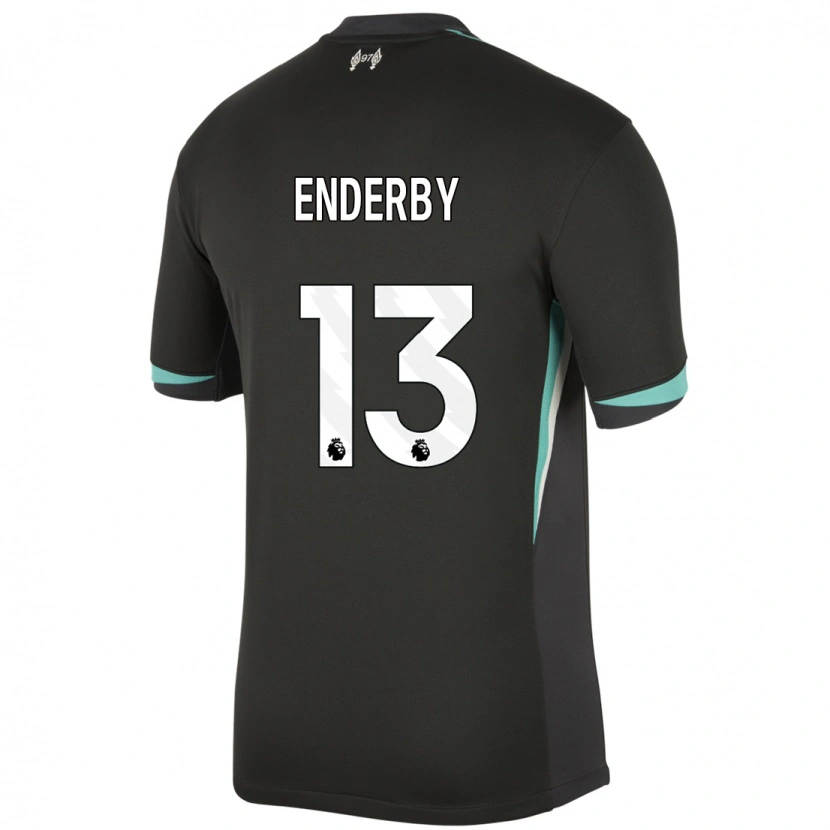 Danxen Hombre Camiseta Mia Enderby #13 Negro Antracita Blanco 2ª Equipación 2024/25 La Camisa