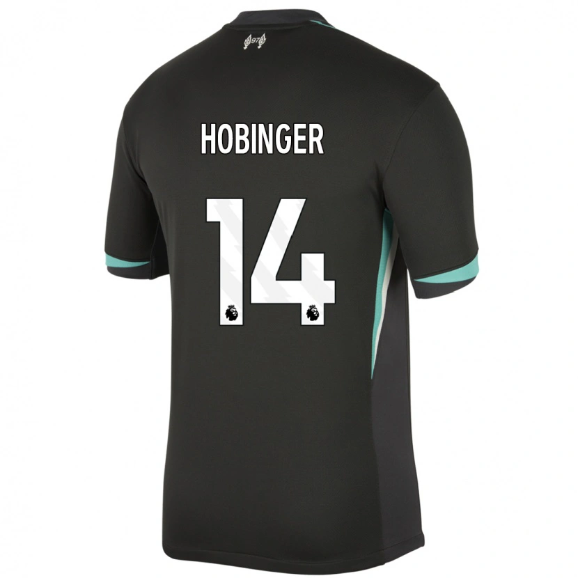 Danxen Hombre Camiseta Marie Höbinger #14 Negro Antracita Blanco 2ª Equipación 2024/25 La Camisa