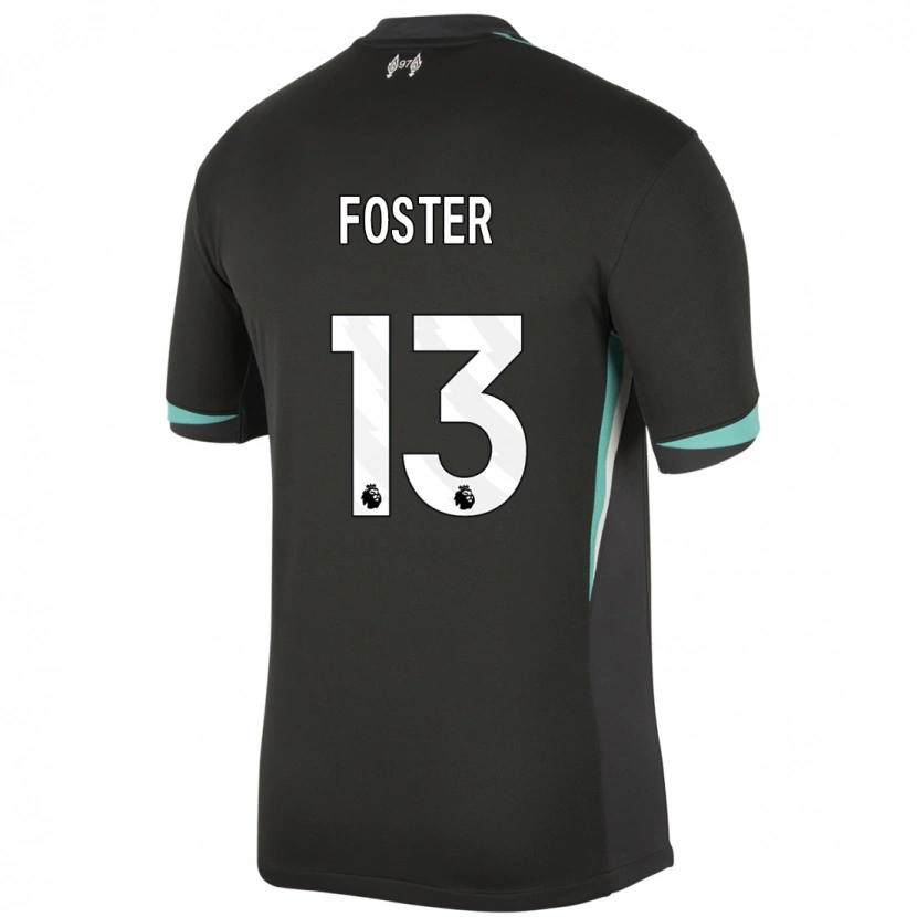 Danxen Hombre Camiseta Rylee Foster #13 Negro Antracita Blanco 2ª Equipación 2024/25 La Camisa