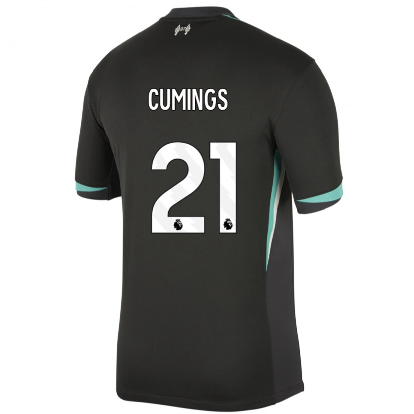 Danxen Hombre Camiseta Eartha Cumings #21 Negro Antracita Blanco 2ª Equipación 2024/25 La Camisa
