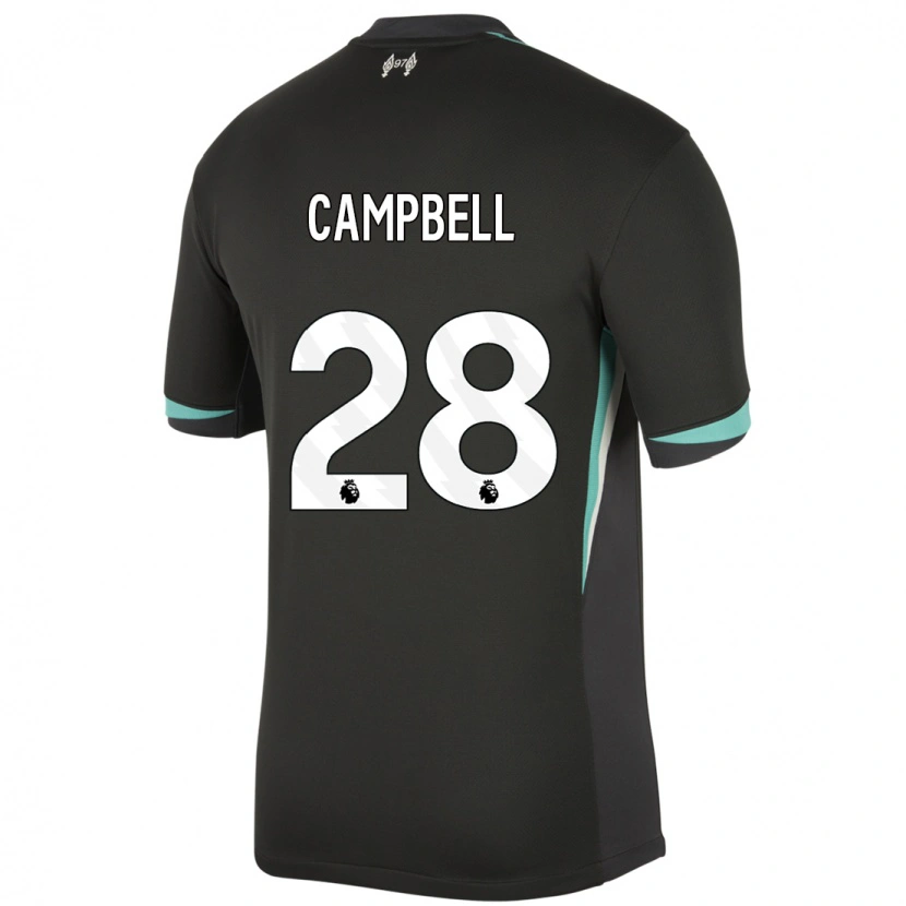 Danxen Hombre Camiseta Megan Campbell #28 Negro Antracita Blanco 2ª Equipación 2024/25 La Camisa