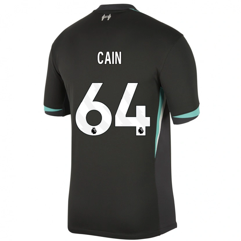 Danxen Hombre Camiseta Jake Cain #64 Negro Antracita Blanco 2ª Equipación 2024/25 La Camisa