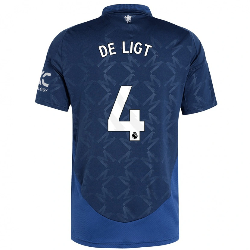 Danxen Hombre Camiseta Matthijs De Ligt #4 Índigo 2ª Equipación 2024/25 La Camisa
