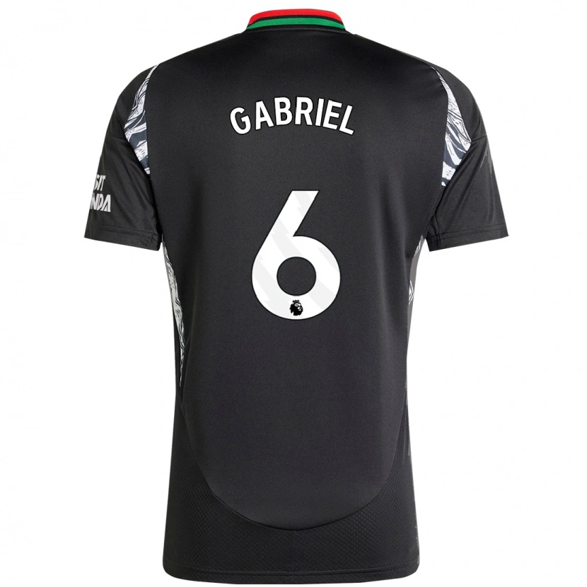 Danxen Hombre Camiseta Gabriel Magalhães #6 Negro 2ª Equipación 2024/25 La Camisa