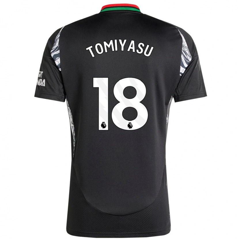 Danxen Hombre Camiseta Takehiro Tomiyasu #18 Negro 2ª Equipación 2024/25 La Camisa