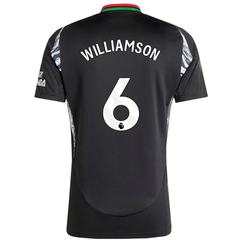 Danxen Hombre Camiseta Leah Williamson #6 Negro 2ª Equipación 2024/25 La Camisa