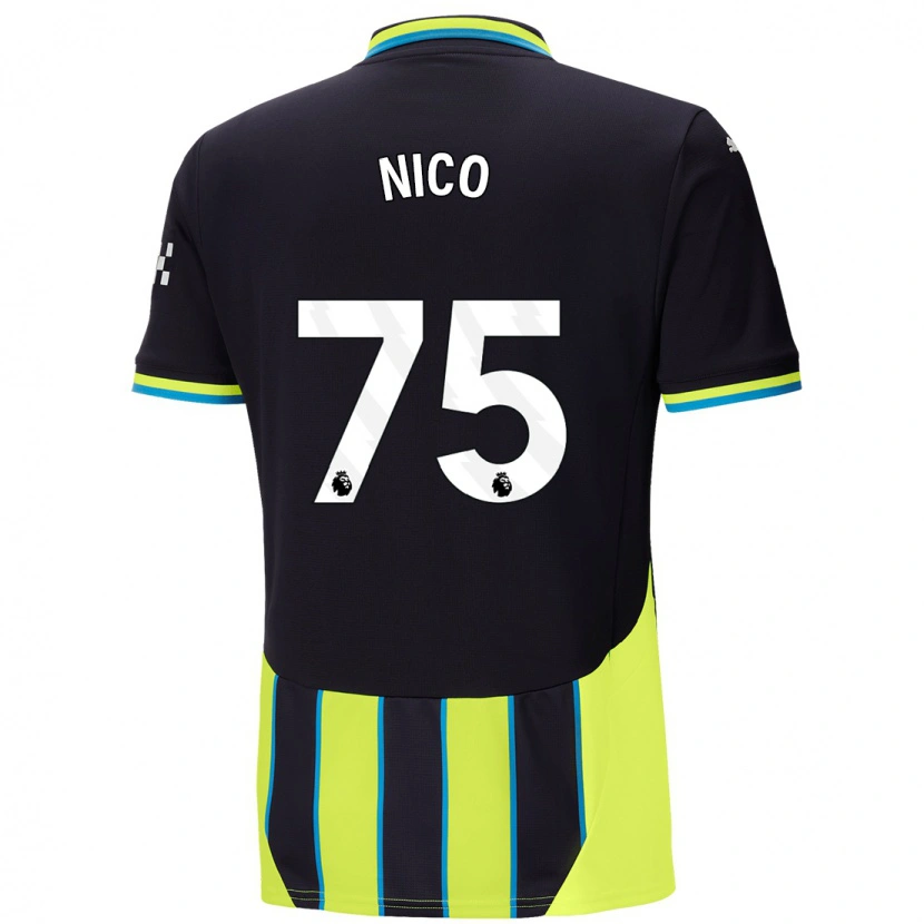Danxen Hombre Camiseta Nico O'reilly #75 Azul Amarillo 2ª Equipación 2024/25 La Camisa