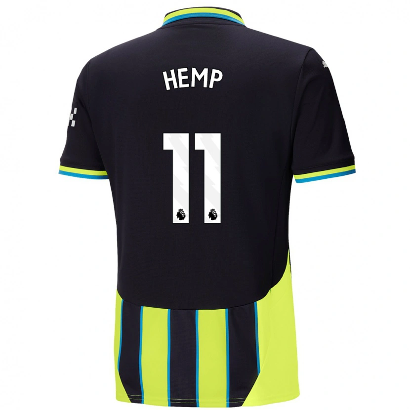 Danxen Hombre Camiseta Lauren Hemp #11 Azul Amarillo 2ª Equipación 2024/25 La Camisa