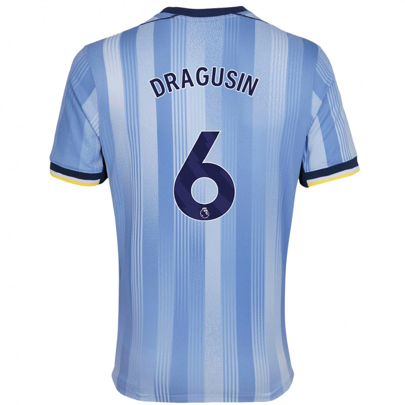 Danxen Hombre Camiseta Radu Drăgușin #6 Azul Claro 2ª Equipación 2024/25 La Camisa