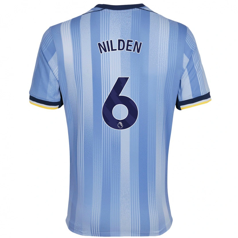 Danxen Hombre Camiseta Amanda Nildén #6 Azul Claro 2ª Equipación 2024/25 La Camisa
