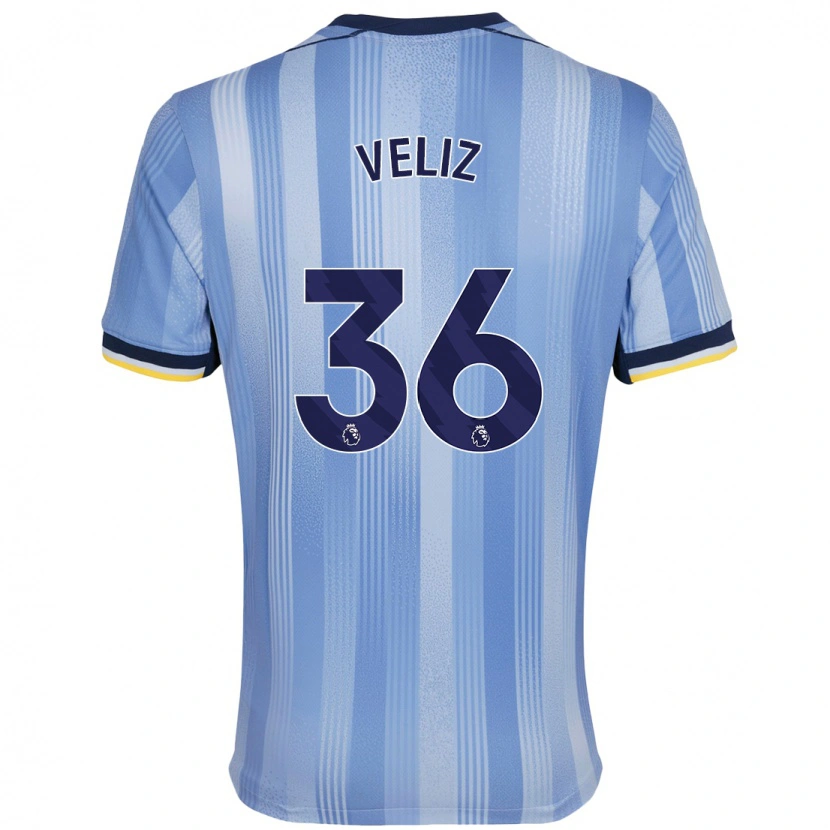 Danxen Hombre Camiseta Alejo Véliz #36 Azul Claro 2ª Equipación 2024/25 La Camisa