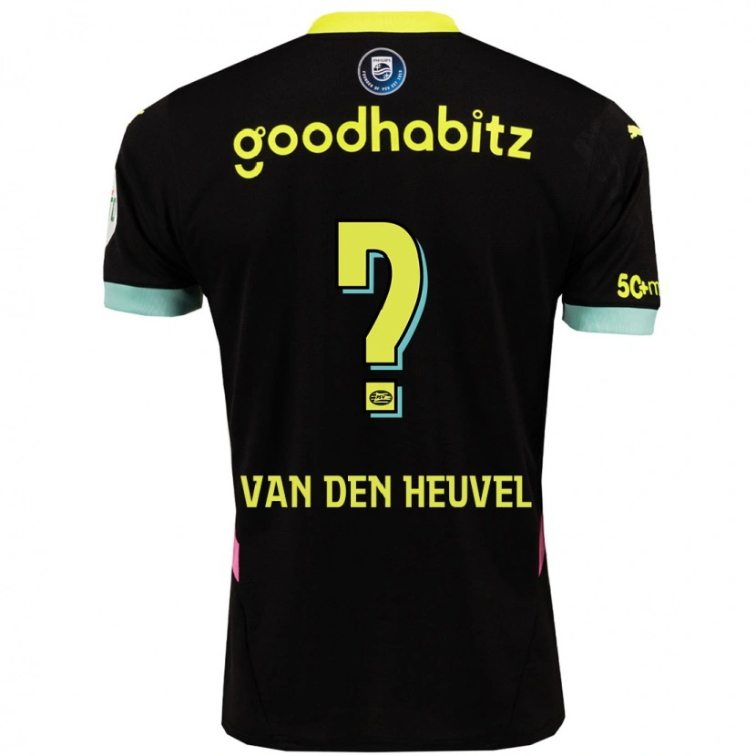 Danxen Hombre Camiseta Tim Van Den Heuvel #0 Negro Amarillo 2ª Equipación 2024/25 La Camisa