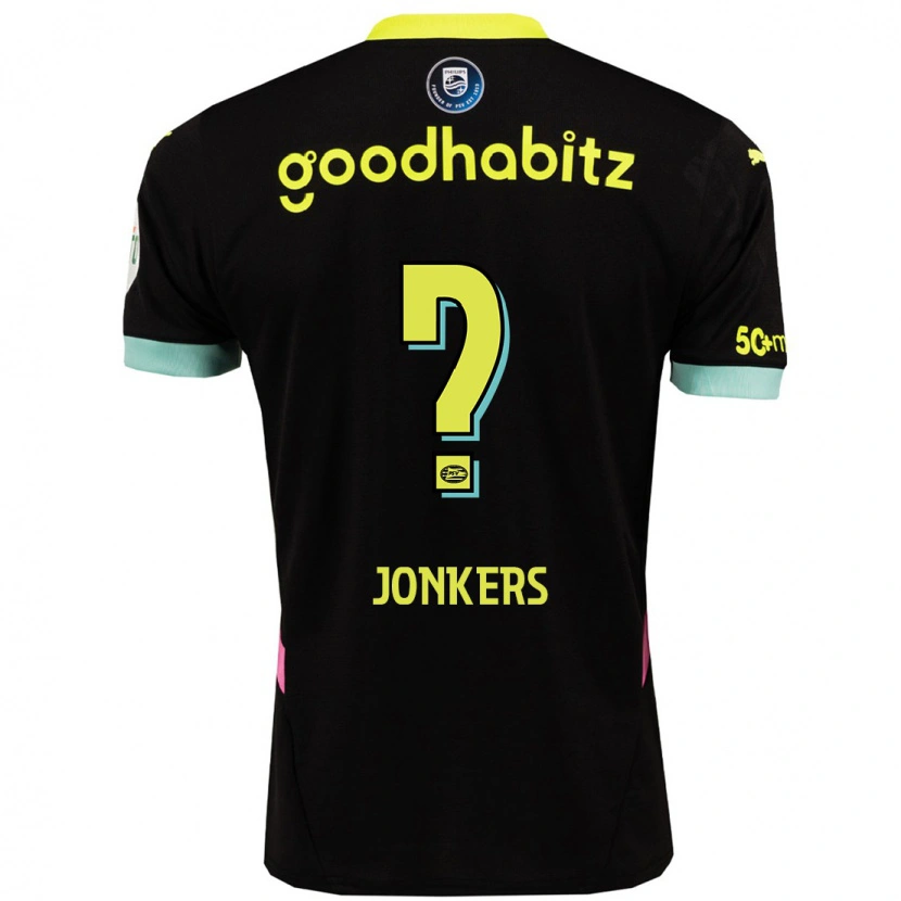 Danxen Hombre Camiseta Brent Jonkers #0 Negro Amarillo 2ª Equipación 2024/25 La Camisa