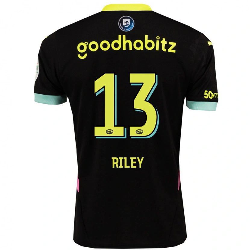 Danxen Hombre Camiseta Indiah-Paige Riley #13 Negro Amarillo 2ª Equipación 2024/25 La Camisa