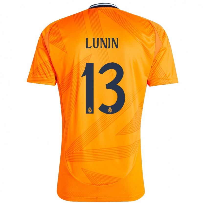 Danxen Hombre Camiseta Andriy Lunin #13 Naranja 2ª Equipación 2024/25 La Camisa