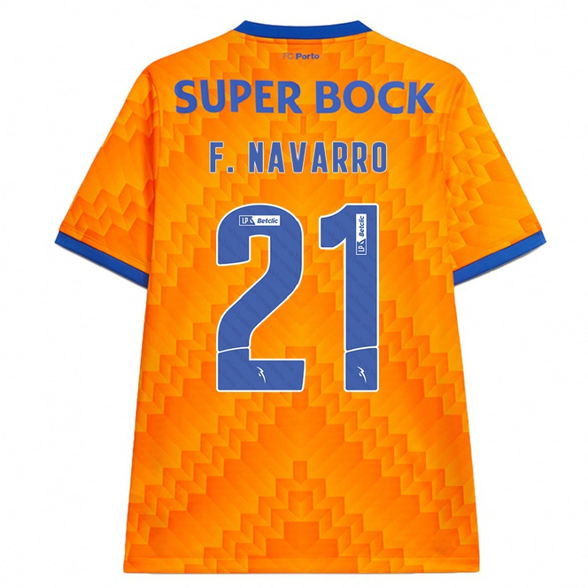 Danxen Hombre Camiseta Fran Navarro #21 Naranja 2ª Equipación 2024/25 La Camisa
