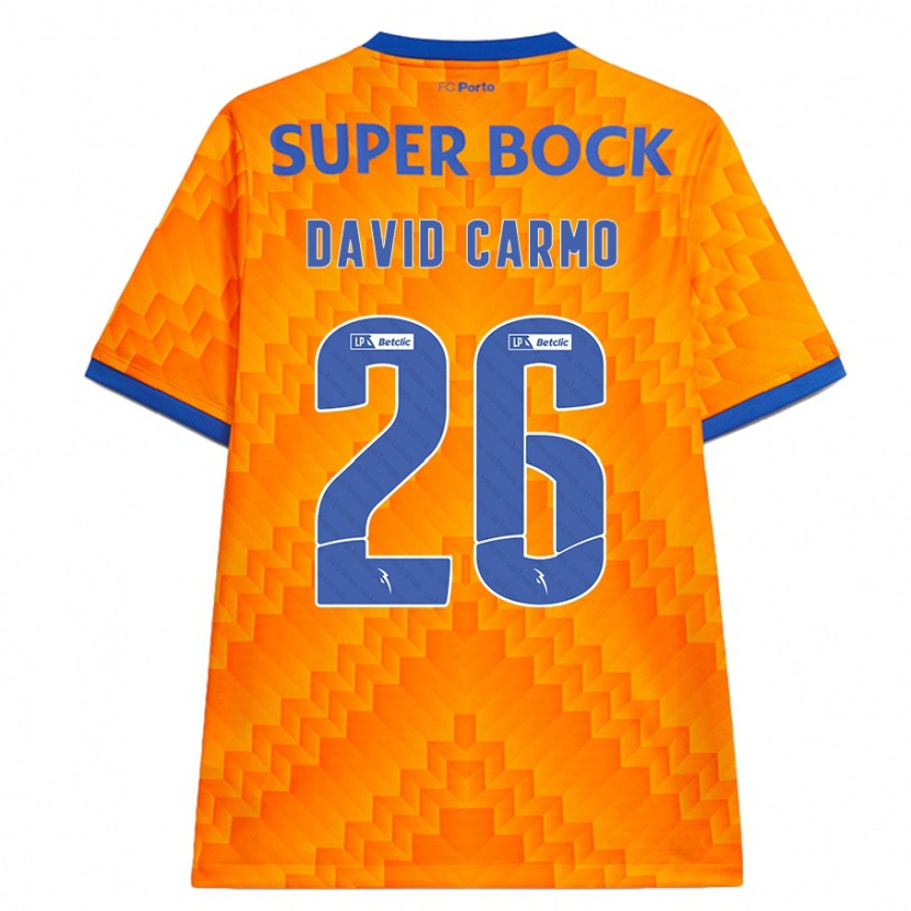 Danxen Hombre Camiseta David Carmo #26 Naranja 2ª Equipación 2024/25 La Camisa
