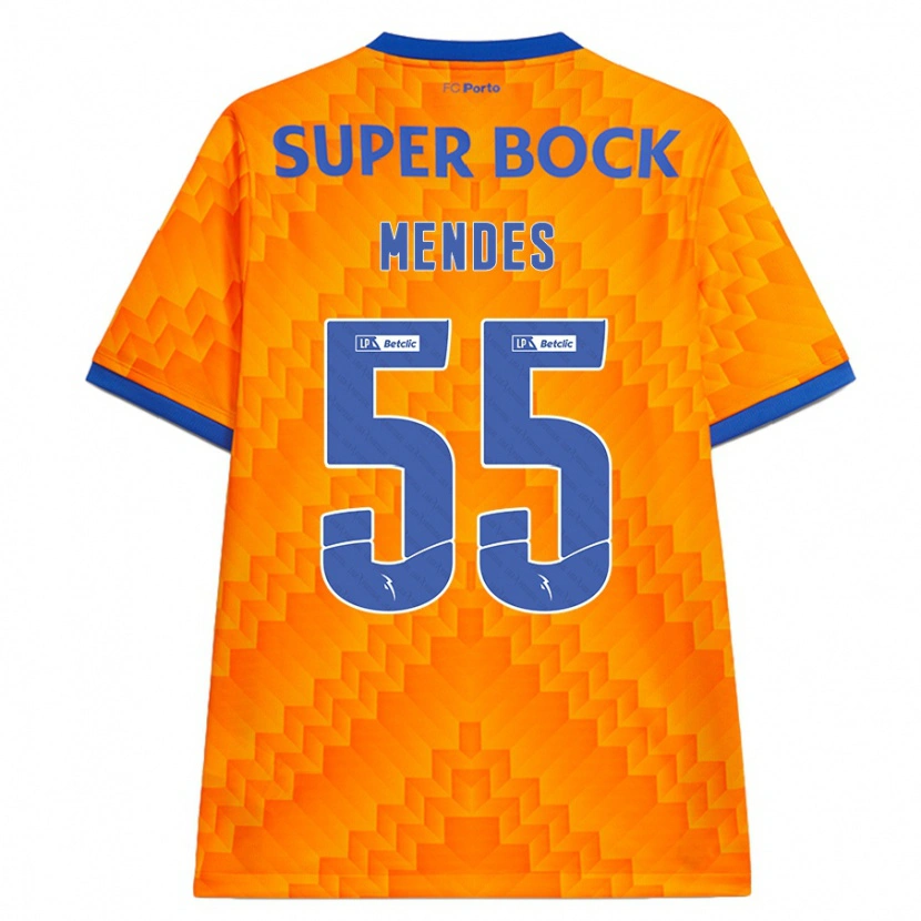 Danxen Hombre Camiseta João Mendes #55 Naranja 2ª Equipación 2024/25 La Camisa