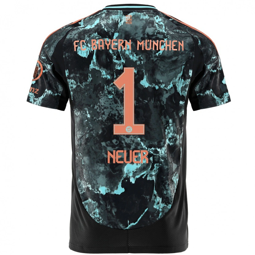 Danxen Hombre Camiseta Manuel Neuer #1 Negro 2ª Equipación 2024/25 La Camisa