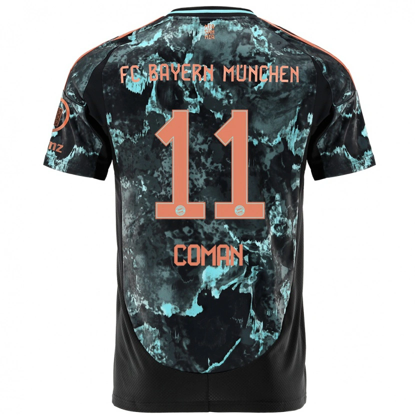 Danxen Hombre Camiseta Kingsley Coman #11 Negro 2ª Equipación 2024/25 La Camisa