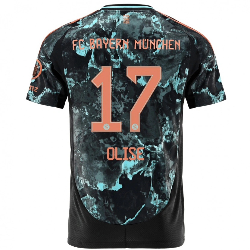 Danxen Hombre Camiseta Michael Olise #17 Negro 2ª Equipación 2024/25 La Camisa