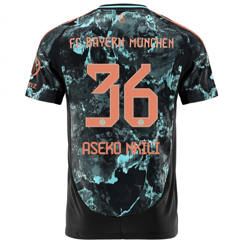 Danxen Hombre Camiseta Noël Aséko Nkili #36 Negro 2ª Equipación 2024/25 La Camisa