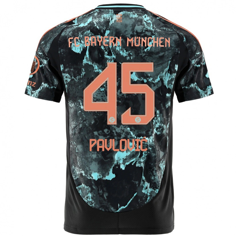 Danxen Hombre Camiseta Aleksandar Pavlovic #45 Negro 2ª Equipación 2024/25 La Camisa