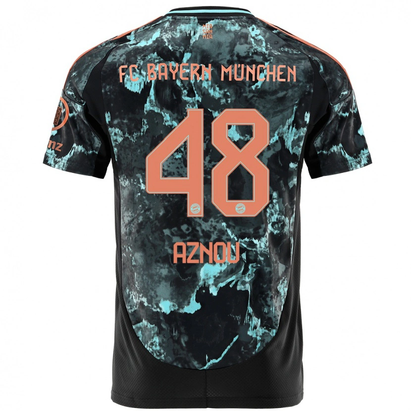 Danxen Hombre Camiseta Adam Aznou #48 Negro 2ª Equipación 2024/25 La Camisa