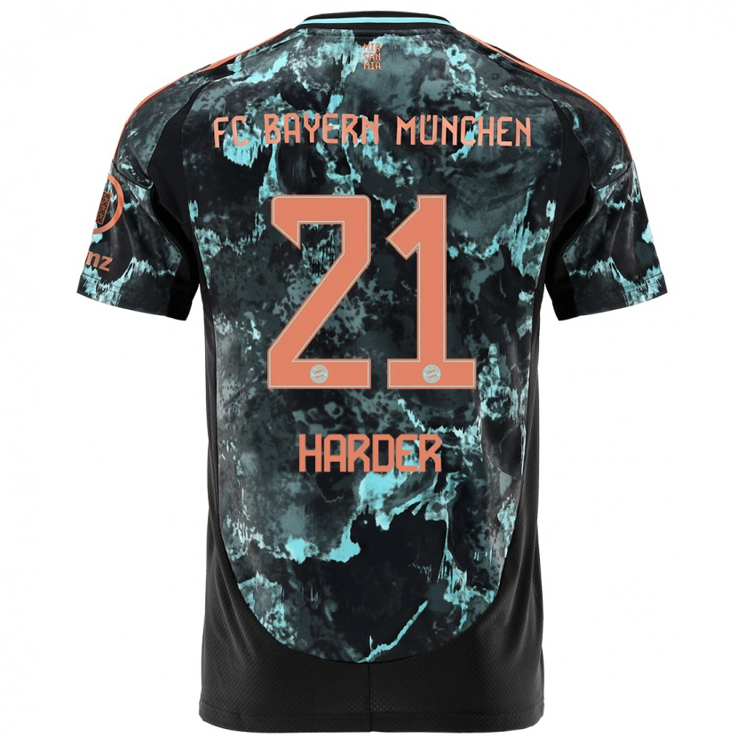 Danxen Hombre Camiseta Pernille Harder #21 Negro 2ª Equipación 2024/25 La Camisa