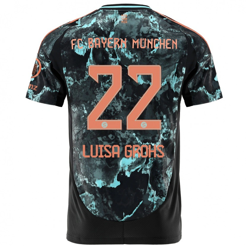 Danxen Hombre Camiseta Maria Luisa Grohs #22 Negro 2ª Equipación 2024/25 La Camisa