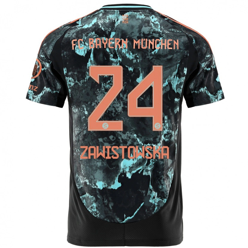 Danxen Hombre Camiseta Weronika Zawistowska #24 Negro 2ª Equipación 2024/25 La Camisa