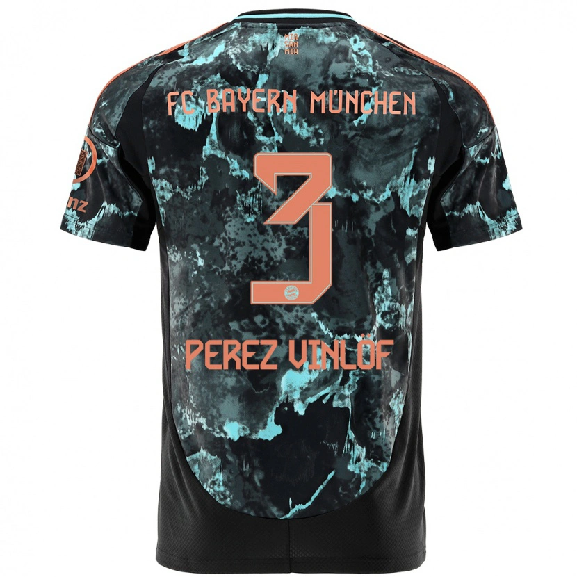 Danxen Hombre Camiseta Matteo Perez Vinlöf #3 Negro 2ª Equipación 2024/25 La Camisa