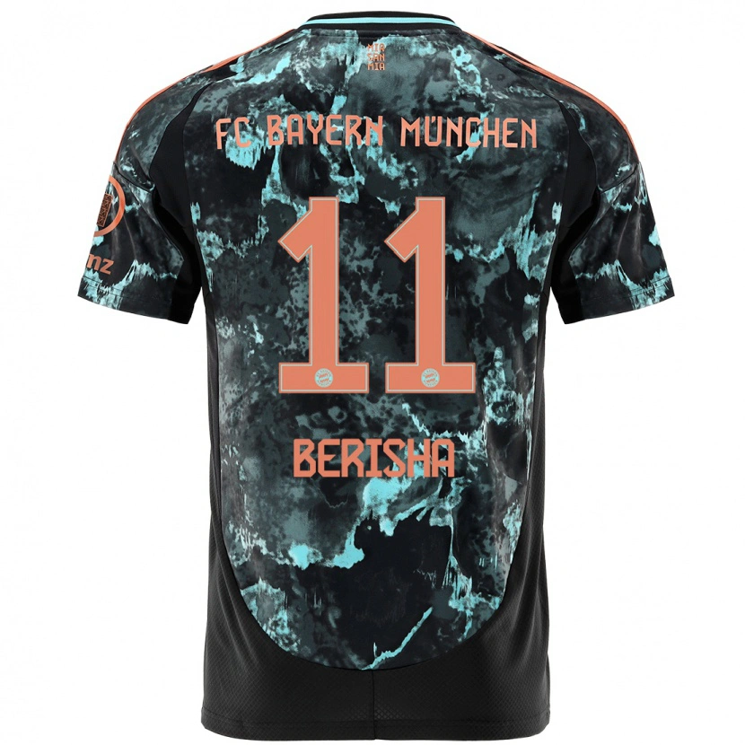 Danxen Hombre Camiseta Dion Berisha #11 Negro 2ª Equipación 2024/25 La Camisa
