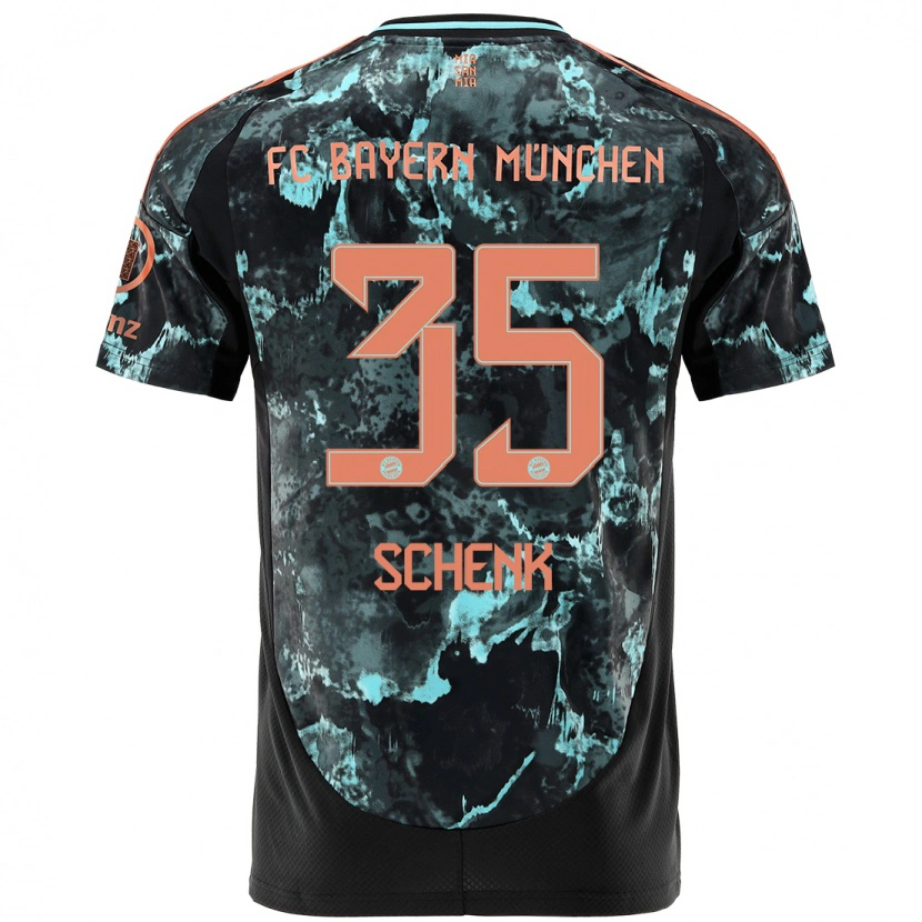 Danxen Hombre Camiseta Johannes Schenk #35 Negro 2ª Equipación 2024/25 La Camisa