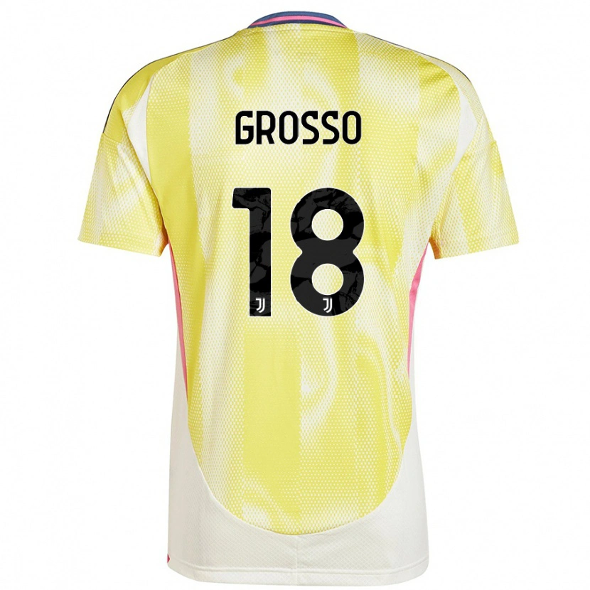 Danxen Hombre Camiseta Filippo Grosso #18 Amarillo Solar 2ª Equipación 2024/25 La Camisa