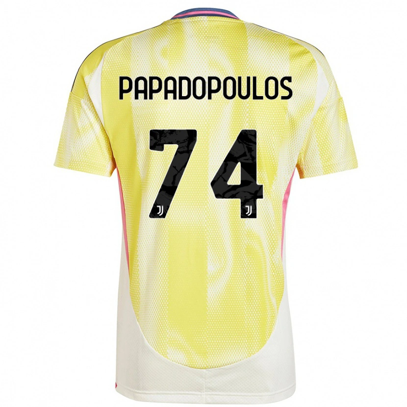Danxen Hombre Camiseta Christos Papadopoulos #74 Amarillo Solar 2ª Equipación 2024/25 La Camisa
