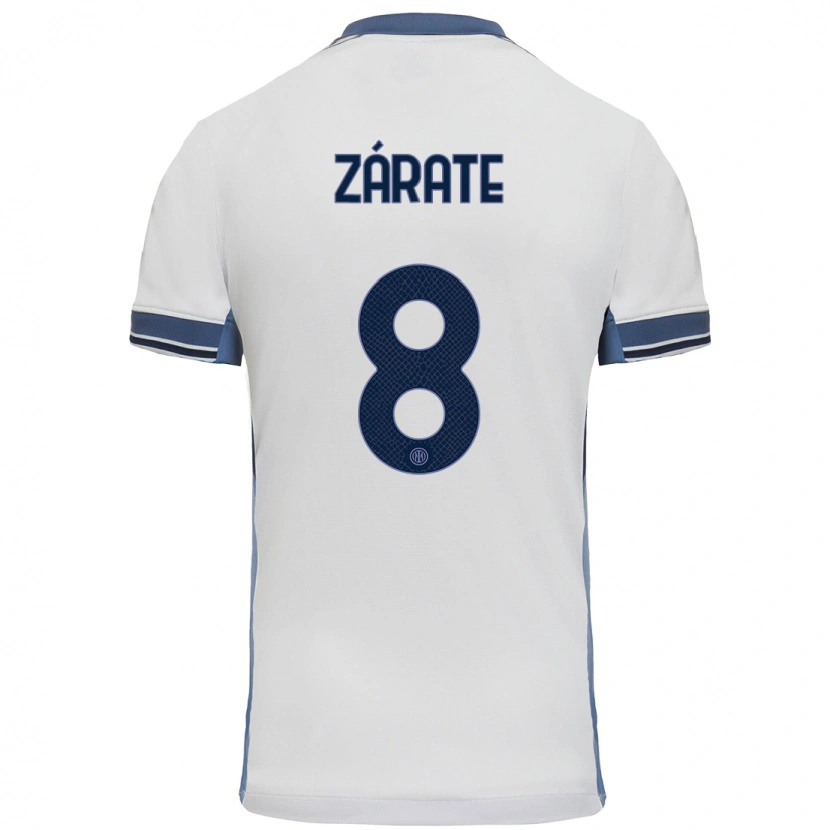 Danxen Hombre Camiseta Dilan Zárate #8 Blanco Gris 2ª Equipación 2024/25 La Camisa
