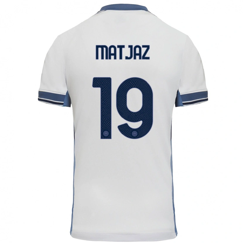 Danxen Hombre Camiseta Samo Matjaz #19 Blanco Gris 2ª Equipación 2024/25 La Camisa