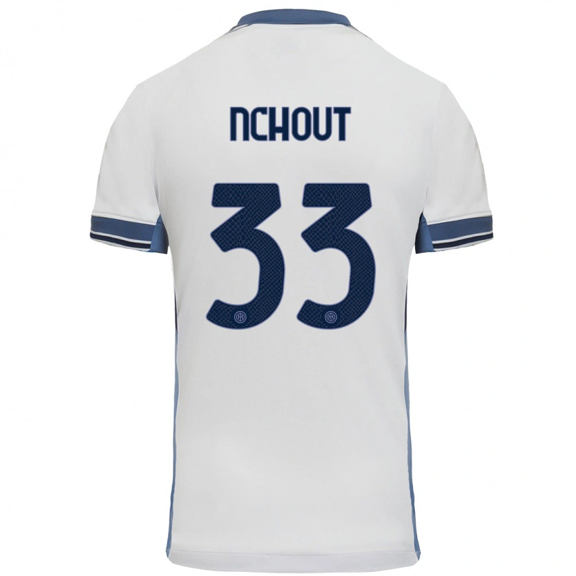 Danxen Hombre Camiseta Ajara Nchout #33 Blanco Gris 2ª Equipación 2024/25 La Camisa