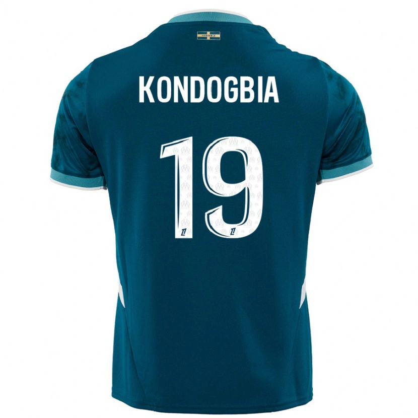 Danxen Hombre Camiseta Geoffrey Kondogbia #19 Azul Turquesa 2ª Equipación 2024/25 La Camisa