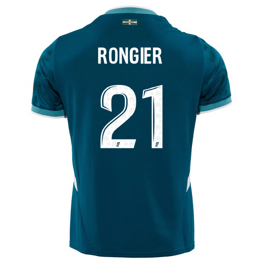 Danxen Hombre Camiseta Valentin Rongier #21 Azul Turquesa 2ª Equipación 2024/25 La Camisa