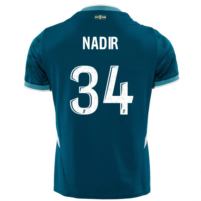 Danxen Hombre Camiseta Bilal Nadir #34 Azul Turquesa 2ª Equipación 2024/25 La Camisa