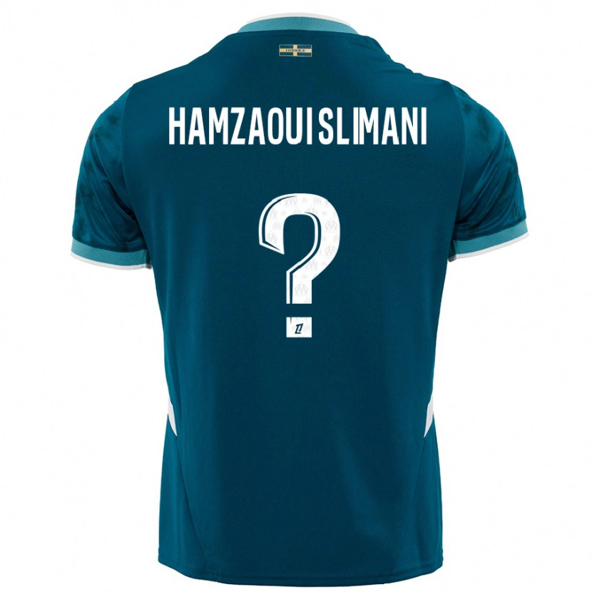 Danxen Hombre Camiseta Hilan Hamzaoui Slimani #0 Azul Turquesa 2ª Equipación 2024/25 La Camisa