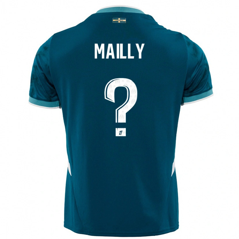 Danxen Hombre Camiseta Evan Mailly #0 Azul Turquesa 2ª Equipación 2024/25 La Camisa