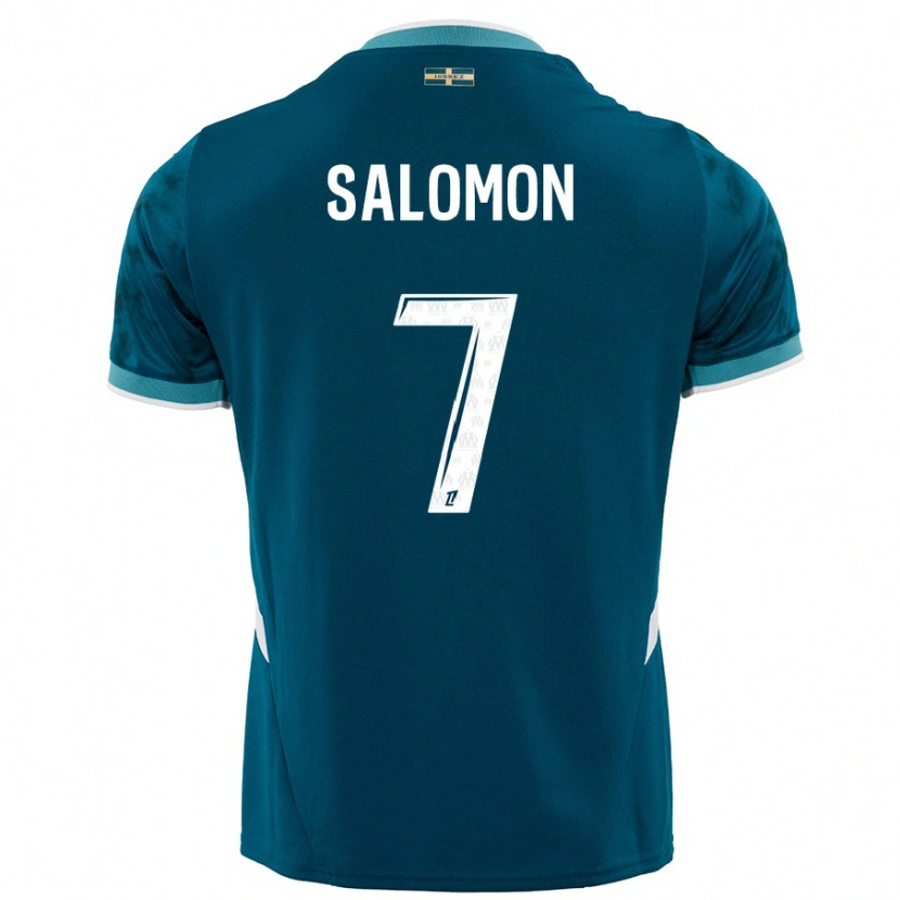 Danxen Hombre Camiseta Maëva Salomon #7 Azul Turquesa 2ª Equipación 2024/25 La Camisa