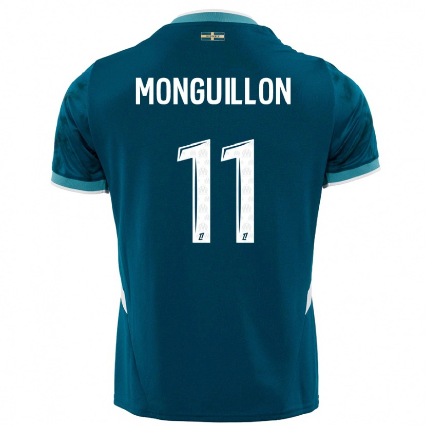 Danxen Hombre Camiseta Coralie Monguillon #11 Azul Turquesa 2ª Equipación 2024/25 La Camisa