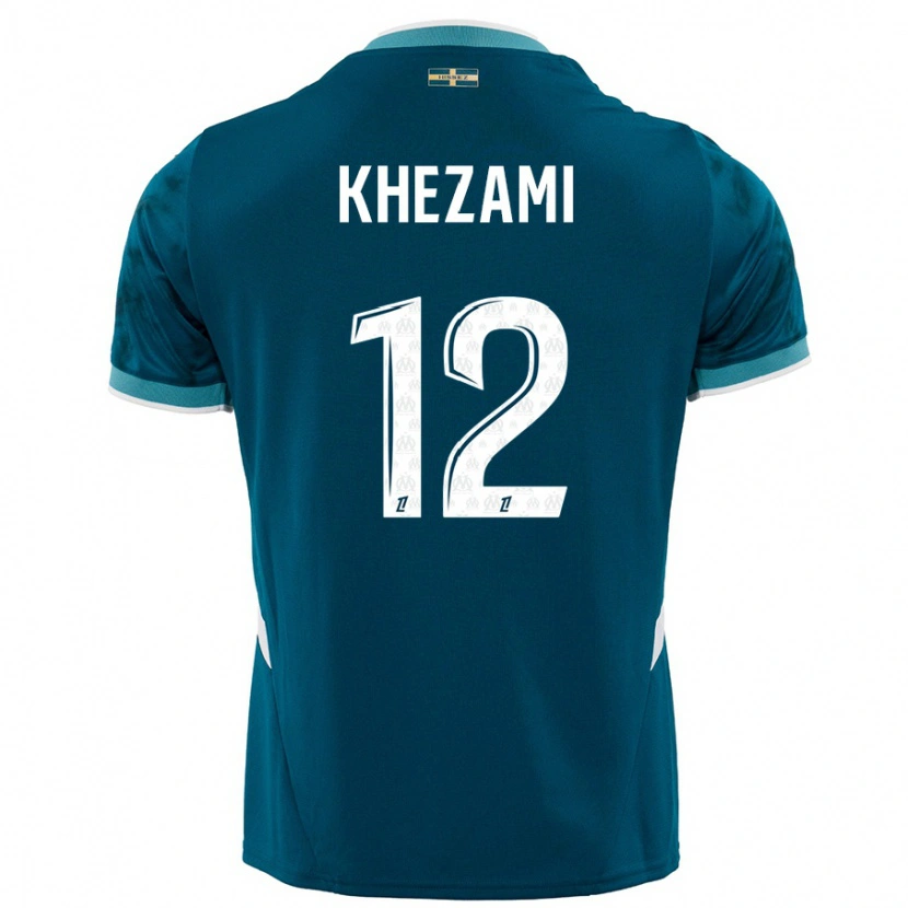 Danxen Hombre Camiseta Roselène Khezami #12 Azul Turquesa 2ª Equipación 2024/25 La Camisa