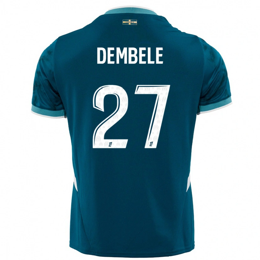 Danxen Hombre Camiseta Coumba Dembélé #27 Azul Turquesa 2ª Equipación 2024/25 La Camisa