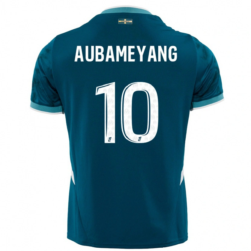 Danxen Hombre Camiseta Pierre-Emerick Aubameyang #10 Azul Turquesa 2ª Equipación 2024/25 La Camisa