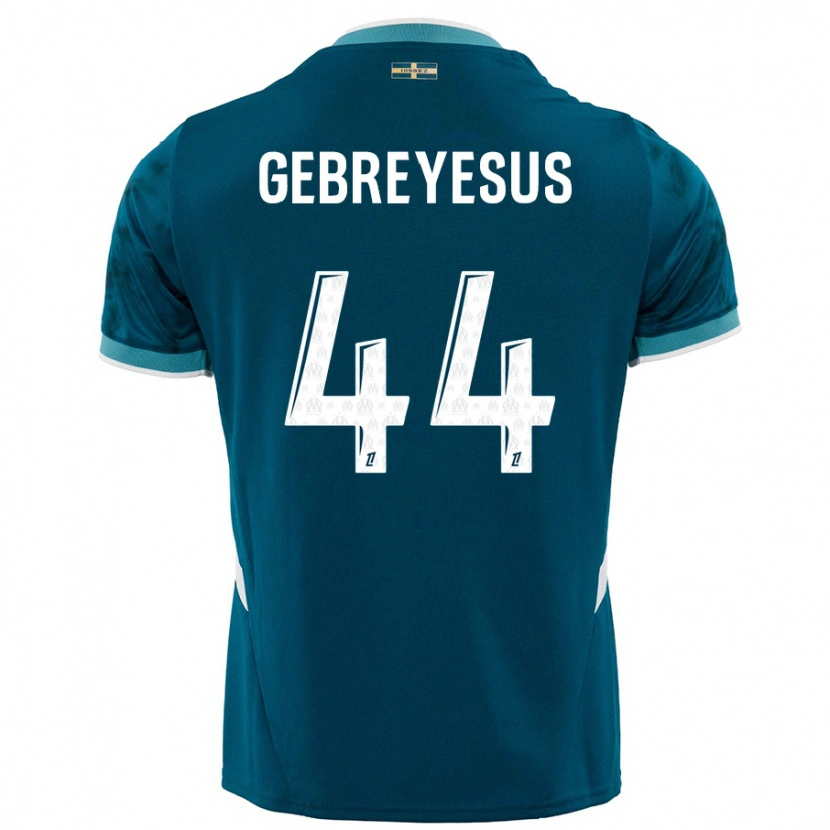 Danxen Hombre Camiseta Esey Gebreyesus #44 Azul Turquesa 2ª Equipación 2024/25 La Camisa